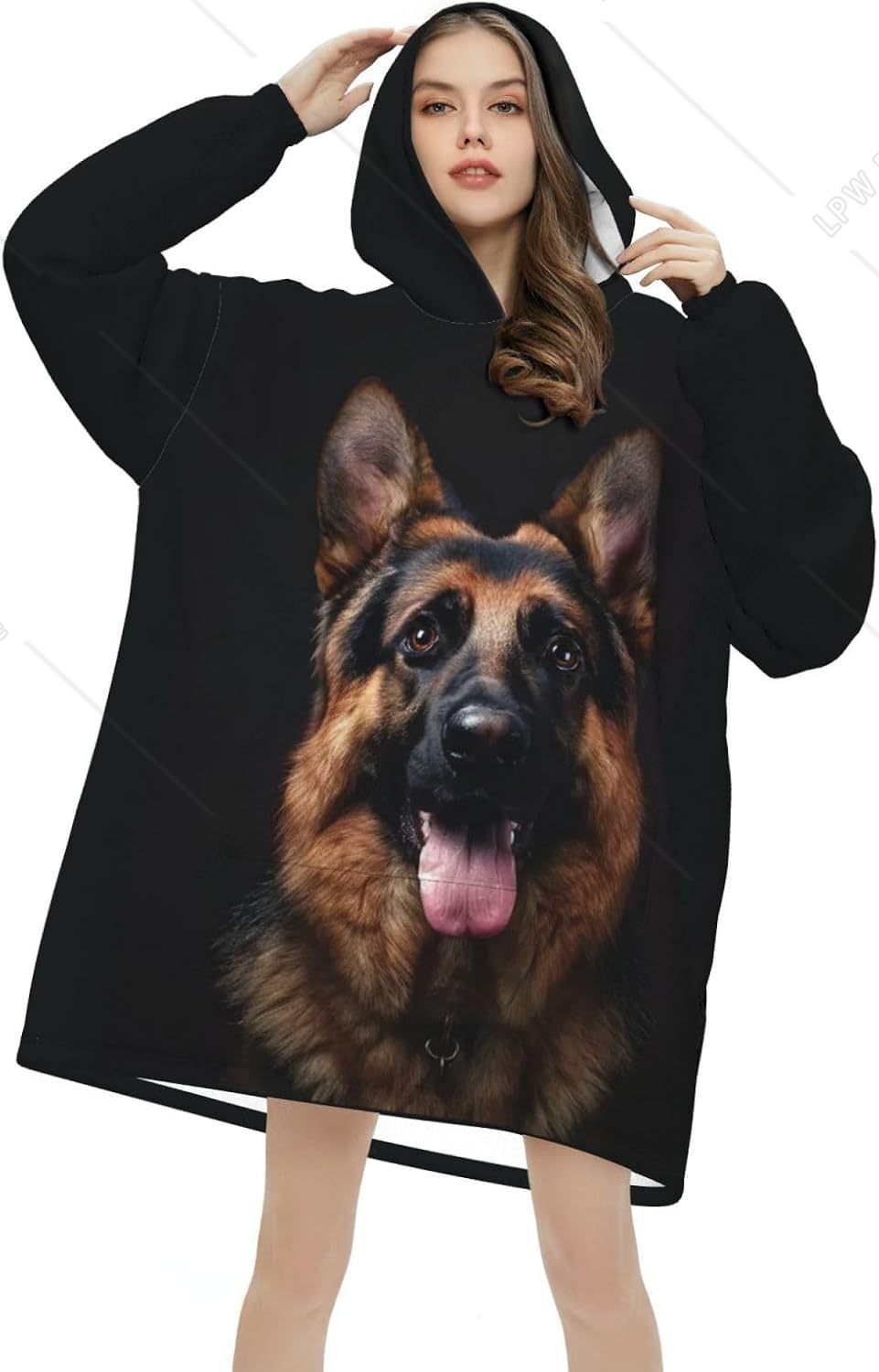 Sherpa Hoodie Fleece - Tragbare Decke mit Kapuze für Hunde,