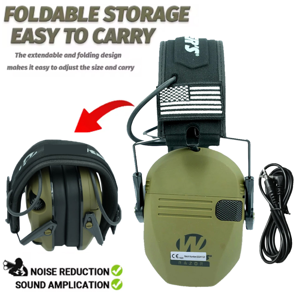 Earmuffs Foldable - Schutzohrenschützer, ultradünner, elektronischer, faltbarer Gehörschutzohrenschützer mit