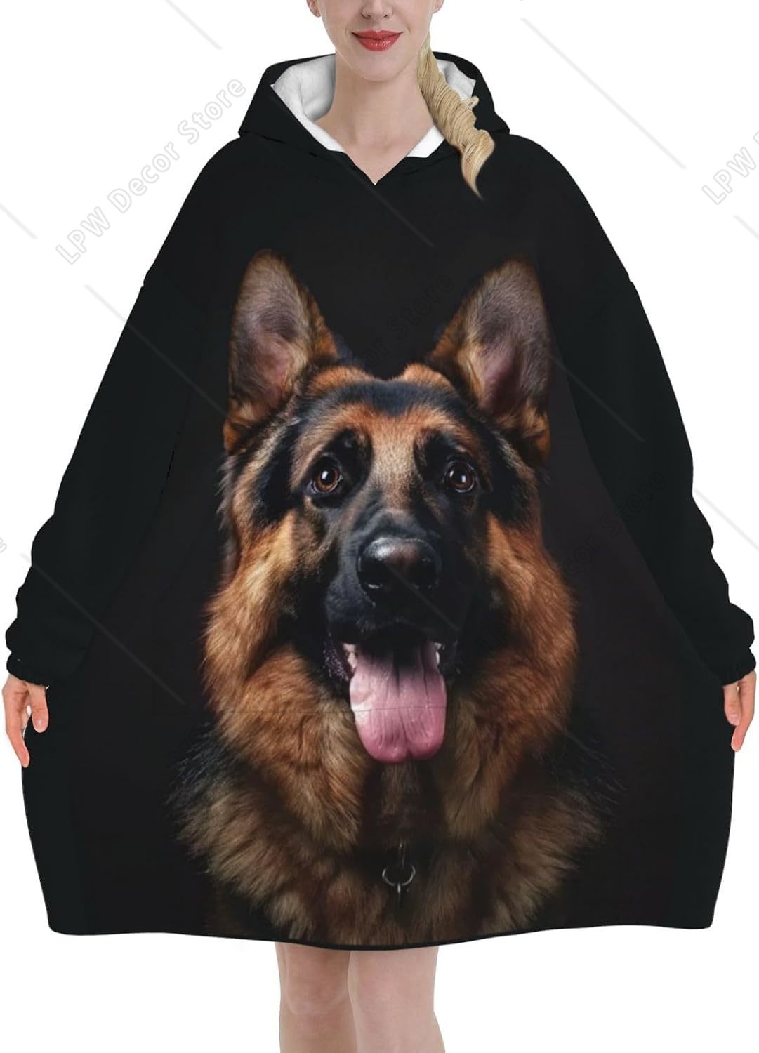 Tragbare Decke mit Kapuze für  – Sherpa Hoodie Fleece Bewertung und Preis